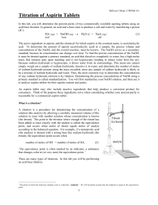 Aspirin Titration Lab: Purity Analysis with Acid-Base Titration