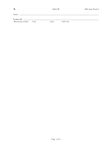 Math 2E Midterm Exam I - Calculus Problems