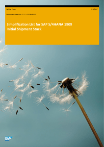 SAP S/4HANA 1909 Simplification List: Initial Shipment Stack