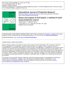 Pull System Design & Analysis in Multi-Stage Production Control