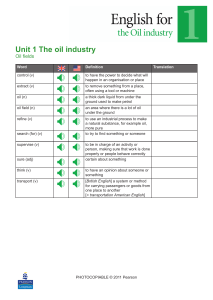 Oil Industry Vocabulary: Oil Fields