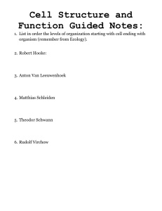 Cell Structure and Function Guided Notes