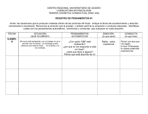 Registro de Pensamientos TCC: Psicología