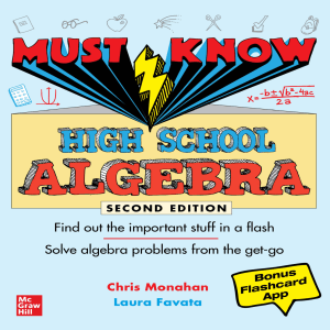 High School Algebra Textbook: Must Know Concepts