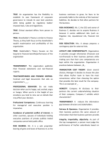 Corporate Governance, Ethics, Risk Management Principles