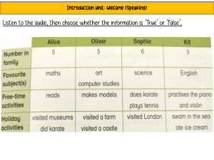 Welcome Speaking Worksheet: True or False