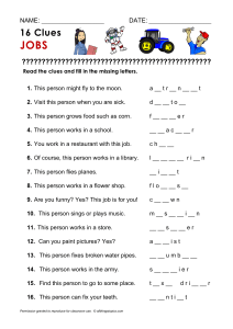 Jobs Vocabulary Worksheet: Fill in the Blanks