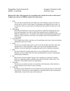 Water Purification Methods: Inorganic Chemistry Lab Task