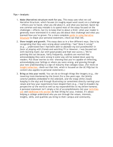 College Essay Tips: Narrative Structure & Growth