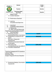 Grade 8 Lesson Plan Template