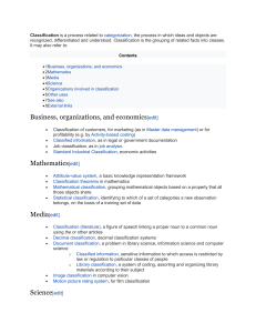 Classification: Definition, Types, and Applications