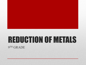 Reduction of Metals: 9th Grade Chemistry