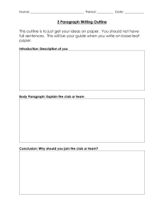 3 Paragraph Writing Outline
