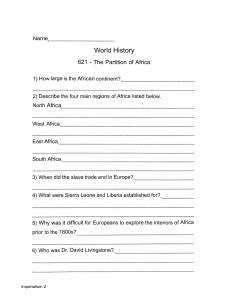 Partition of Africa Worksheet