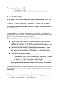 Remuneraciones: Concepto, Cálculo y Jornada Laboral