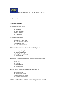 The Great Gatsby Quiz Chapters 1-4