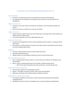 Economics & International Development Lecture Notes