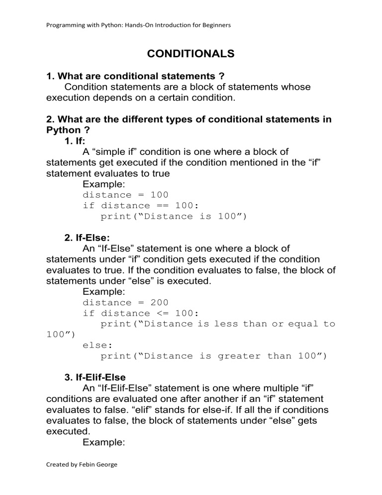Python Conditional Statements Tutorial for Beginners