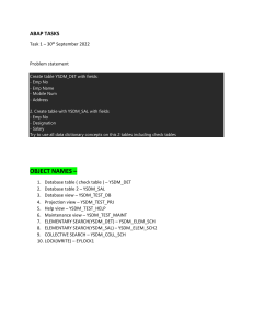 ABAP Data Dictionary Tasks: Tables, Views, Search Helps