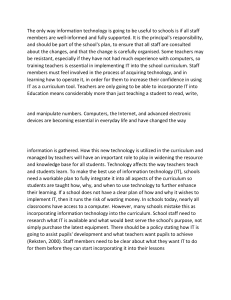 IT Integration in Schools: A Strategic Approach