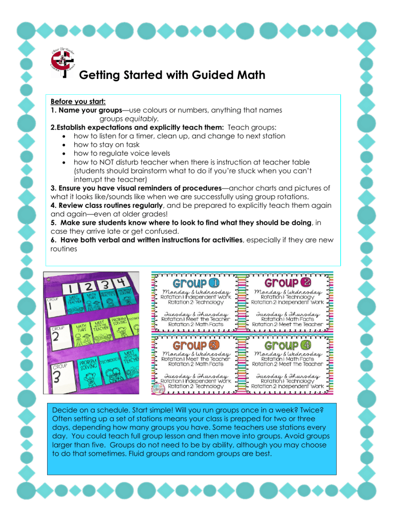 Guided Math: A Teacher's Guide to Small Group Instruction