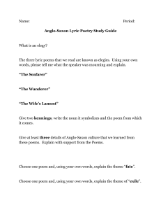 Anglo-Saxon Lyric Poetry Study Guide