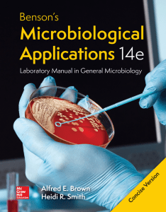Microbiology Lab Manual: Benson's Applications 14e