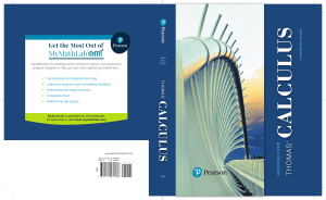 Thomas' Calculus, 14th Edition Textbook