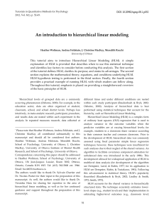 HLM Tutorial: Hierarchical Linear Modeling in Psychology