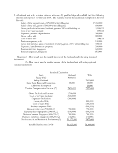 Philippine Income Tax Calculation Exercise 2009