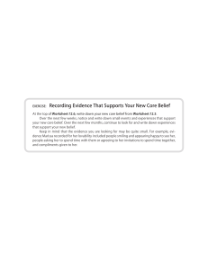 Core Belief Record: Evidence Worksheet
