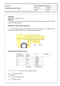 Caliper Measurement Lab Report