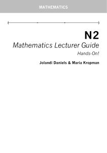 Mathematics N2 Lecturer Guide: Solutions & Answers