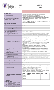 EIM NC II Daily Lesson Log: PECS Assessment