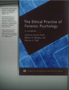 Forensic Psychology Ethics: Chapter 1 & Expert Responses