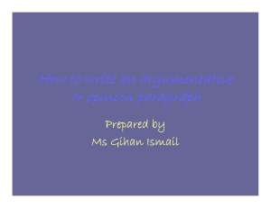 Argumentative Paragraph Writing Guide