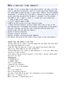 Musical Time Capsule: Class Assignment