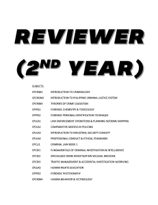 Criminology Reviewer: 2nd Year Subjects