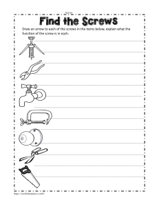 Find the Screws Worksheet: Mechanics for Kids