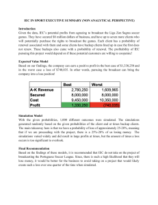 IEC Liga Zon Sagres Broadcast: Profitability Analysis & Recommendation