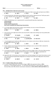 Energy Conversion 1 Exam: DC Generators