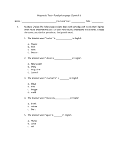 Spanish Diagnostic Test for Filipino Students