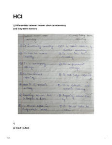 HCI Study Notes: Memory, Interaction, Interface Design