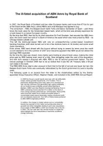 RBS ABN Amro Acquisition: A Financial Case Study