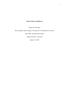 Patient Safety in Healthcare Paper