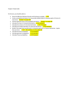 Chapter 4 Study Guide: Probability Distributions