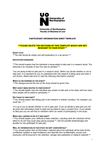 Participant Information Sheet Template