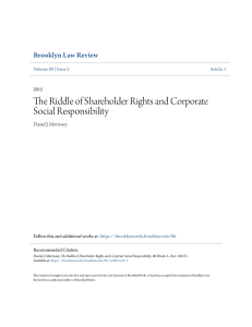 Shareholder Rights & Corporate Social Responsibility