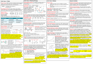 Physics Study Notes: Fields, Energy, Motion, Relativity