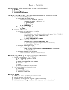 Constitutional Law Outline: Justiciability, Authority, Problems
